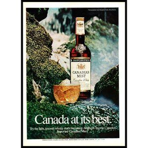 1974 Canadian Mist Canada At It's Best Vintage Print Ad Margaree Forks Wall Art